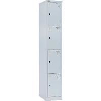 sba 4 tier (door) locker 1850h x 380w x 450d key lock (latch lock no cost option) - grey